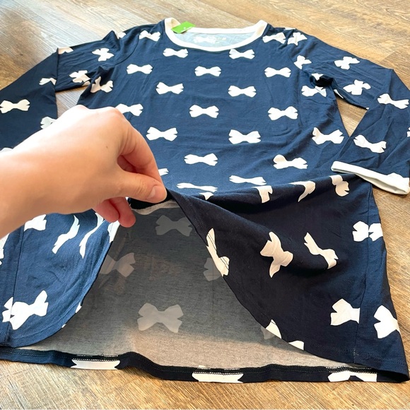 Kate Spade Navy and White Bows Sleep Shirt Nightgown - Picture 4 of 7